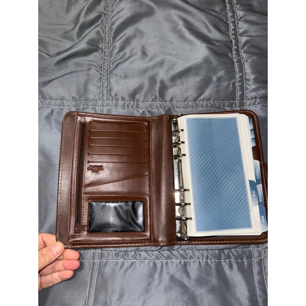 Day Runner FactCentre 503-92 Brown Personal Organizer Planner Binder 6 Ring 7.5